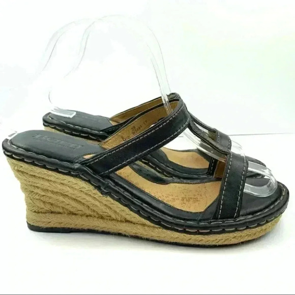 Born sandals 8 39 M/W black leather Espadrilles - Picture 2 of 13